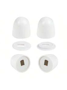 1pc Universal Toilet Bolt Cover, Circular Plastic Push In Toilet Bolt Cover With Additional Washer For Easy Installation, 1.44 Inches High - White - View 4
