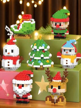 Christmas Santa Claus, Christmas Tree, Train, Snowman, Micro Building Blocks, Creative Gifts, Reindeer Building Blocks, Perfect Holiday Gifts, Room Decor, Christmas, Christmas Decorations, Adult Building Blocks, Cubby Houses, Gifts, Christmas Train Sets, Christmas, Building Blocks, Christmas Decorations Winter