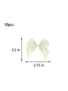 10pcs Pink Bowknot Shaped Party Table Decoration, Candy Bag Diy Decor, Gift Packing Ornament,Christmas - Beige - View 6