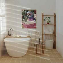 1pc/Set Funny Pigeon Reading Book Wall Arts Canvas Posters Prints - Funny Birds And Animals Bathroom Decorations, Suitable For Toilets, Apartments, Living Rooms, Bedrooms, Modern Home Decorations, Bathroom Decorations,No Frame Include