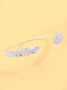 1 件银色优雅叶形臂袖，时尚闪亮个性化手链，粉色十月女士珠宝配饰，女士礼物，国际妇女节 - 銀色 - 查看 5