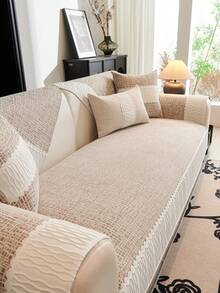 1pc European Style Fresh Floral Lace Sofa Cushion Cover, Luxury Minimalist Sofa Slipcover, Decorative Sofa Protector, Anti-Slip Anti-Dust Anti-Scratch, Suitable For Bedroom, Living Room, Office, Study, Party Venue, 1-4 Seater Sofa, L-Shaped Sofa