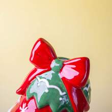 Christmas Candle Holder, Festive Candle Base For Dining Table, Holiday Decor With Red Bow And Santa Hat - Red - View 7