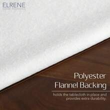 Home Fashions - Mantel de Vinilo a Cuadros para Ventanas Resistente al Agua y a Las Manchas con Respaldo de Franela, 60 x 84 Pulgadas, Ovalado, - gris - Ver 9