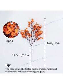 1 pezzo/5 pezzi Stella artificiale completa, Fiore di gesso, Altezza 47cm/18,5 pollici, Fiori artificiali, Fiori finti, Piante artificiali, Decorazioni artificiali, Decorazione per la casa, Decorazione per camera da letto, Forniture per feste, Decorazione per la casa - Arancione - Visualizzare 10