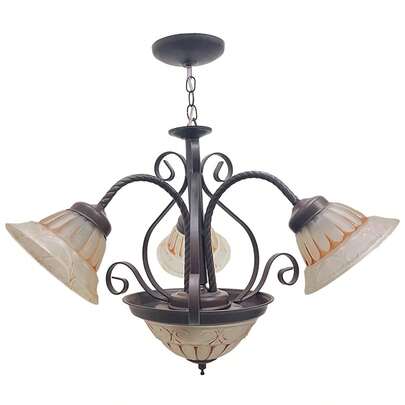 Candil De Techo Luz Ideal 336 Acabado Chocolate 3 Brazos.