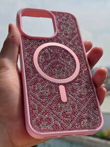 Magnetic Case Compatible With Wireless Charging With Glossy Design - Shockproof Protection For Phones - 粉色 - 查看 1