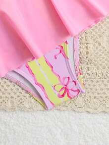 Bộ đồ bơi liền thân nơ hồng dễ thương cho bé gái từ 4-8 tuổi - Hồng - Xem 4