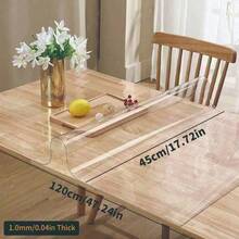 1pc High Quality 1mm Thick Transparent PVC Tablecloth - Scratch-Resistant, Heat-Resistant, Easy To Clean, Suitable For Home, Hotel, Restaurant And Cafe Tables, Minimalist And Fashionable Design - White - View 81