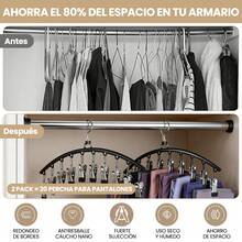 2 Pcs Perchas Para Pantalones De YogaOrganizador De Legging - Negro - Ver 4