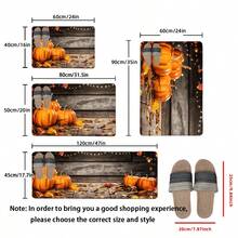 1pc Pumpkin Pattern Floor Mat, Soft Plush Surface, Anti-Fatigue Rug For Home, Bathroom, Kitchen Decor, Thanksgiving, Christmas And Autumn Themed, Classic Minimalist Style, Comfortable Underfoot, Relieve Fatigue