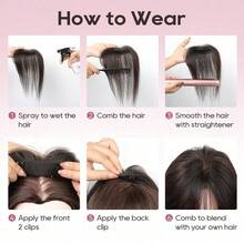 5x9cm Human Hair Topper Hair Piece Top Base Middle Part With Bangs 9 Colors Available For Women Hair Loss Or Bangs HairStyle, Easy To Install, Lightweight, Suitable For Daily Use, Dates, Parties, And Various Holidays. Highlight Your Beauty. - S1001 - Xem 7