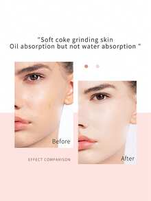 NOVO 防水、控油、持久哑光羽毛缎面奢华粉饼，不会结块，遮盖瑕疵，细致毛孔