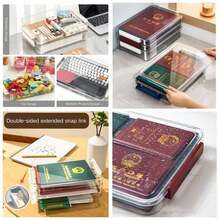 Organizador De Almacenamiento De Archivos De Plstico Transparente Caja De Almacenamiento De Documentos Contenedor Almacenamiento Ligero Impermeable Papel Fotogrfico Caja Portatil - predeterminado - Ver 1