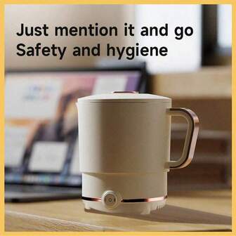 HONGMEI 可折叠旅行水壶，户外便携式迷你折叠水壶，304不锈钢电水壶