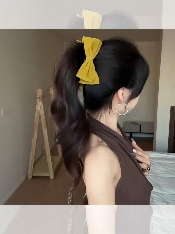 1 pieza Pinza para el cabello con lazo de terciopelo Nuevo clip de cola de caballo con giro para mujeres, otoño/invierno, accesorios lindos