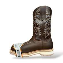 Bota Chata Casco Acero Purepecha Sierra Piel Bovina Nobuck - Camel - Ver 6