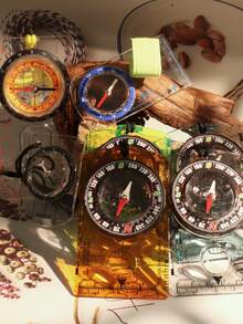 1pc Beginner Thumb Compass With Map Scale, Quick Repositioning, Suitable For Outdoor, Professional Surveying, Daily Emergency, Precise, Unbiased, Centimeter-Level Calibration, Professional-Grade, Precise Navigation, Orienteering Compass, Left-Hand Thumb-Style Map Compass For Students And Outdoor Use - Multicolor - View 6