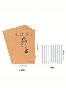 Juegos de ducha nupcial, el conjunto de juegos de regalo del vestido de la novia - Incluye 10 tarjetas y 10 lápices blancos para adivinanzas interactivas de los invitados, juegos de despedida de soltera, juegos de gallina, adecuados para decoraciones de fiestas de bodas y juegos interactivos divertidos para invitados, juegos de boda para diversión, artículos de fiesta DIY decoración de Halloween, Navidad y suministros para fiestas de cumpleaños - Multicolor - Ver 12