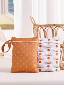 2 件防水手持收纳袋，干湿分离游泳袋，防沙防尘沙滩收纳袋，感恩节礼物婴儿洗礼家庭装饰礼品