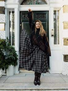 Suéter de cachemira vintage y único con patrón de diamantes en bloques de color, jersey informal y relajado de punto suave - Multicolor - Ver 7