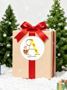 12 قطعة / 24 قطعة / 36 قطعة / 48 قطعة ملصقات دائرية مخصصة لعيد الميلاد، 1/12/24/36/48/96 قطعة ملصقات بشعار قبعة سانتا وحروف ذهبية، ملصقات ديكور عيد الميلاد المخصصة للهدايا والمظاريف ولوازم الحفلات، علامات هدايا عيد الميلاد للأكياس والصناديق والتغليف، مثالية لديكورات حفلات عيد الميلاد والهدايا والديكور المنزلي وهدايا والعام الجديد