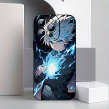 Fundas para Teléfono Móvil de Anime Boy Negro, Creativas, Resistentes a Manchas y con Protección Integral para Lente Antigolpes, Duraderas, Accesorios de Teléfono de la Serie Clásica para iPhone11/12/13/14/15/16/Pro Max o Plus, Regalo de Funda - Color mezclado 1 - Ver 6