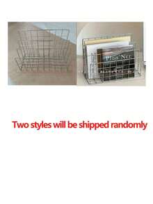 1/2pcs Modern Metal Bookshelf With 3 Storage Baskets, Minimalist Iron Desktop Organizer Rack, Desk Tidy Shelf, Bookshelf Storage Rack, Multi-Function Magazine Newspaper Storage Box, Suitable For Home Office Storage And Decor