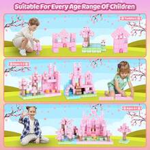 64/100/128/160片磁性积木 - 童话粉色城堡，梦幻城堡磁性积木套装，STEM教育学习玩具，创意磁性积木玩具，STEM感官立方体。DIY搭建游戏感官礼物，节日和生日礼物，适合男孩女孩（部分颜色随机） - 彩色 - 查看 6
