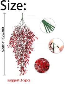 1pc Artificial Garland Durable Hanging Faux Greenery & Ivy With Vibrant Winter Colors For Christmas Thanksgiving Outdoor Indoor Home, Garden, Wedding, Farmhouse,Mantle & Table Centerpiece Decor