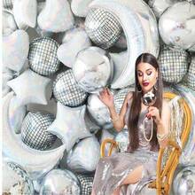 20/10/5/2 quả cầu trang trí disco màu bạc, kích thước 22/18/10 inch, hình cầu disco 4D, thích hợp cho trang trí tiệc disco thập niên 70. - Nhiều màu - Xem 5