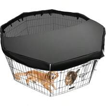 Funda para bolgrafo para perro con tela duradera y red de malla, proporciona sombra y , la cubierta superior para corral para perro se adapta a todos los 8 paneles de 24 pulgadas de ancho, bolgrafo de ejercicio para mascotas en interiores y exteriores, fcil de montar, negro - Negro - Ver 2