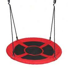 100cm Giant Nest Web Rope Hanging Tree Kids Swing Seat Round Backyard Playground - Red - View 3