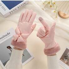 Women Full Finger Gloves - Baby Pink - View 1