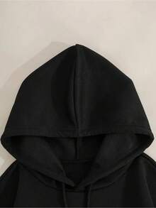 Women's Hoodie Sweatshirt With Pockets And Drawstring, Women's Hoodie, Women's Zipper Hoodie, Autumn Fashion, Winter Clothing, Fashion Hoodie, Comfortable Pullover, Comfortable Material, Soft Fabric, Pocket Hoodie, Pullover Hoodie, Fashion Enthusiast, Women's Fashion - 黑色 - 查看 5