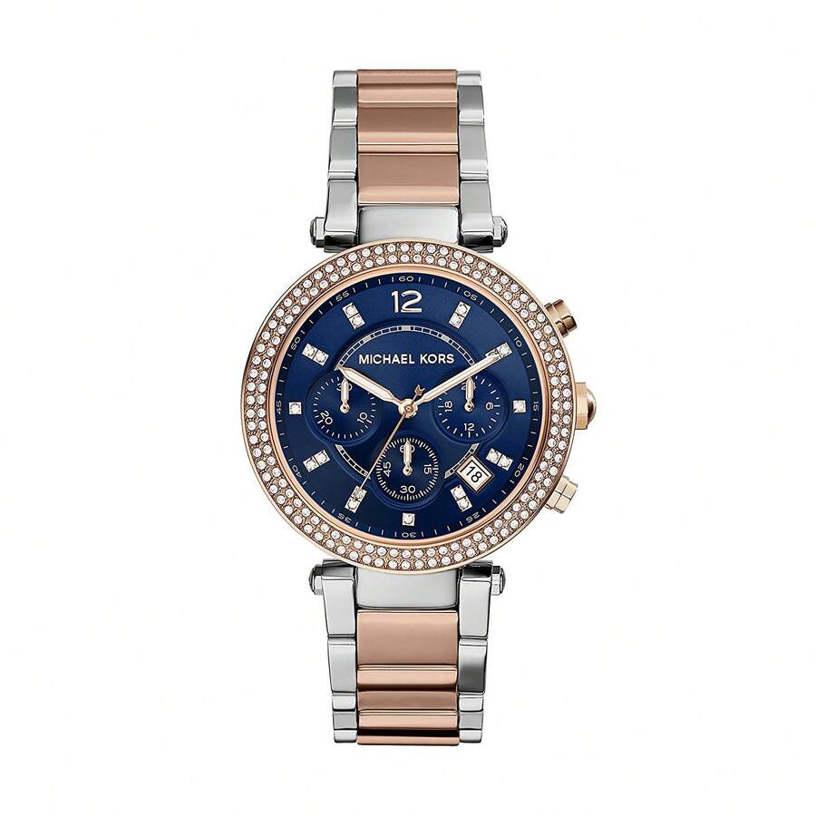 Relógio Feminino Michael Kors Parker Cronógrafo com Cristais em Dois Tons MK6141 - Tamanho Único - Ver 1