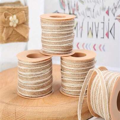 10 m Corde de jute naturelle vintage, ficelle pour emballage cadeau, nœuds, artisanat, ficelle de jute, corde, toile de jute, fournitures de décoration pour fête et mariage, décorations de Noël