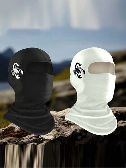 1 szt./2 szt. unisexowa czapka kominiarka z nadrukiem, oddychająca maska na twarz, komin do uprawiania sportów na świeżym powietrzu, jazdy na rowerze, pieszych wędrówek, ochrony przed słońcem