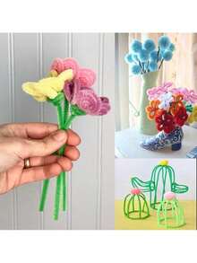 1000 Piezas Limpiapipas, BetterJonny 30cm de Largo Limpia Pipas Colores Surtidos Tallos de Chenilla para Proyectos Manualidades Decoraciones, 10 Colores - 600 piezas, 6 colores - Ver 3