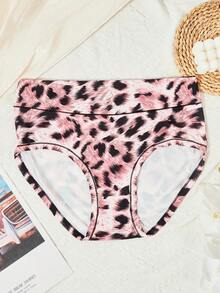 6pcs/Pack Plus Size Women Leopard Print Sexy Elastic Comfortable Briefs - Multicolor - View 2