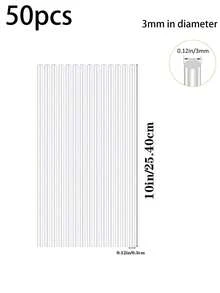 50pcs Acrylic Lollipop Sticks (4in,6in,8in,10in),Cake Pops Sticks, Candy Sticks,Acrylic Dowel Rods, Treat Sticks, Stir Rod,Melt Cake Pops, Cupcake Toppers, Clear Cake Pop Display Holder,Chocolate Cookie Dessert, Party Supplies, Party Decor(Not A Straw)Reusable,For DIY Crafts, Party Decorations, Gardening,Wedding, Halloween, Christmas Candy,Handwork Supplies,Garden Plants,Birthday,Graduation,Baking Tools, Kitchen Accessories - Multicolor - View 12