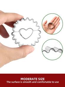 1 套 4 件套不锈钢饼干/曲奇模具 - 波浪形、心形、圣诞树形、星形、厨房烘焙工具，适用于面包店、情人节、生日、婚礼、万圣节、圣诞派对装饰和礼物、圣诞装饰、送给家人和朋友的绝佳礼物、圣诞派对纪念品、节日派对用品