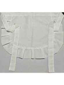 1pc White Ruffled Apron - Adjustable Neck & Waist Tie, Durable Polyester Kitchen Restaurant Server Apron, Suitable For Cooking, Baking, Hosting - Multicolor - View 8