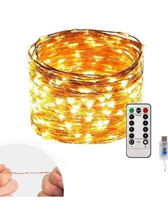 2m/5m Christmas String Lights, Fairy Lights, USB Powered With Remote Control, Perfect For Weddings, Parties, Home Bedrooms, Weddings, Birthdays, Halloween, Christmas Decorations