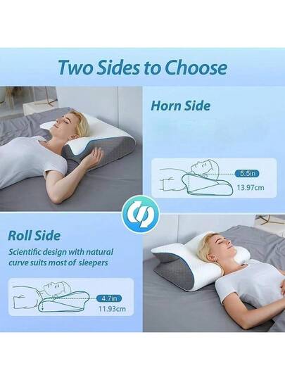 Memory Foam Pillows Cooling Kussen Neck Support, Adjustable Cervical Cozy Sleeping, Odorless Ergonomic Contour Pillows, Bed Side Back Stomach Sleeper view 4