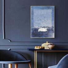 لوحة كانفاس غير مؤطرة، بألوان أزرق وأبيض ذات تباين قوي، لوحة زيتية مرسومة باليد، تصميم أصلي لفن الجدران على كانفاس، لوحة جدارية للهدايا، غرفة النوم، المكتب، غرفة المعيشة، المقهى، البار، ديكور الجدران، ديكور المنزل والسكن الجامعي