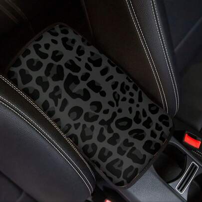 1 pieza Funda de apoyabrazos de coche con diseño rojo y negro - Cojín de consola central de poliéster con diseño musculoso, cómodo y duradero para hombres y mujeres