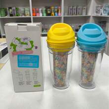 Portable Plastic Breakfast Cereal Cup, Suitable For Quick Breakfast, Can Hold Breakfast Cereal And Milk For On-The-Go, Container For Your Favorite Breakfast Cereal, No Spoon Or Bowl Needed. - Yellow - View 7