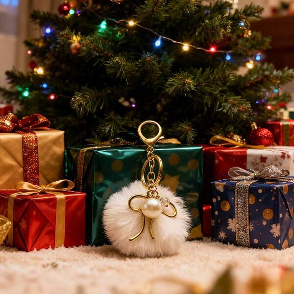 Female Bow And Rhinestone Pearl Keychain, With Fur Ball, Fashionable Car Decoration Bracelet | A Must-Have For Christmas Car Decoration, Suitable For Graduation, Returning To School, Birthday Gifts, Backpacks, School Bus Accessories, Cute Gothic Y2k Bag Accessories, ID Card Hanging Rope Car Accessories, And Accessories Bag Charms Car Accessories Teacher Friend Sister Gift Ideas