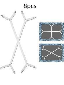 2 Pieces Of 4-Clip Adjustable Bed Sheet And Quilt Fastener, Adjustable Triangle With Elastic Fixer Pendant, Suitable For Bed Sheets, Mattress Covers, Sofa Cushions, Sofa Cover Buckles, Quilt Clips And Metal Clips.